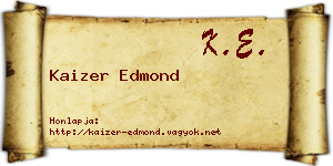 Kaizer Edmond névjegykártya